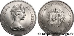 ROYAUME-UNI 25 New Pence (1 Crown) 25e anniversaire de mariage d’Elisabeth II 1972 