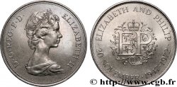 ROYAUME-UNI 25 New Pence (1 Crown) 25e anniversaire de mariage d’Elisabeth II 1972 