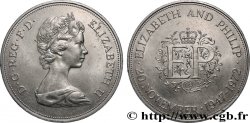 ROYAUME-UNI 25 New Pence (1 Crown) 25e anniversaire de mariage d’Elisabeth II 1972 