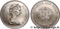 ROYAUME-UNI 25 New Pence (1 Crown) 25e anniversaire de mariage d’Elisabeth II 1972 
