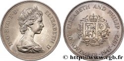 ROYAUME-UNI 25 New Pence (1 Crown) 25e anniversaire de mariage d’Elisabeth II 1972 