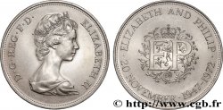 ROYAUME-UNI 25 New Pence (1 Crown) 25e anniversaire de mariage d’Elisabeth II 1972 