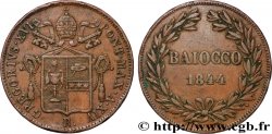 ITALIE - ÉTATS DU PAPE - GRÉGOIRE XVI (Bartolomeo Alberto Cappellari) 1 Baiocco an XIV 1844 Rome