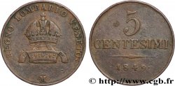 ITALIE - LOMBARDIE-VENITIE 5 Centesimi 1849 Milan