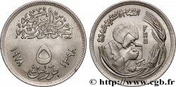 ÉGYPTE 5 Piastres série FAO : chercheuse AH1398 1978 