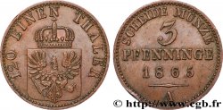 GERMANY - PRUSSIA 3 Pfenninge 1865 Berlin