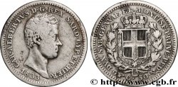 ITALIE - ROYAUME DE SARDAIGNE - CHARLES-ALBERT 50 Centesimi  1833 Turin