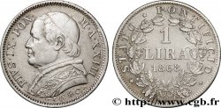 VATICAN ET ÉTATS PONTIFICAUX 1 Lira Pie IX An XXII 1868 Rome