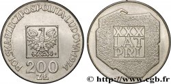 POLOGNE 200 Zlotych aigle 30e anniversaire de la fondation de la république populaire 1974 Varsovie