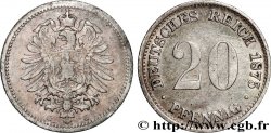 ALLEMAGNE 20 Pfennig aigle impérial héraldique 1875 Karlsruhe