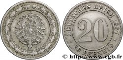 GERMANY 20 Pfennig Empire 1887 Stuttgart