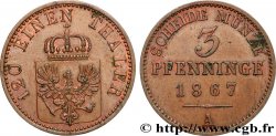 ALLEMAGNE - PRUSSE 3 Pfenninge Royaume de Prusse 1867 Berlin