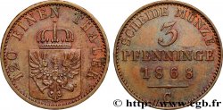 GERMANY - PRUSSIA 3 Pfenninge Royaume de Prusse 1868 Francfort - C