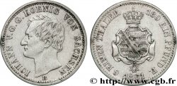 ALLEMAGNE - SAXE 1/6 Thaler Jean / blason 1861 Dresde