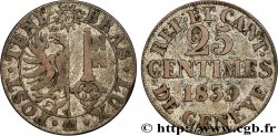 SUISSE - RÉPUBLIQUE DE GENÈVE 25 Centimes - Canton de Genève 1839 