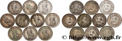 ARGENT D INVESTISSEMENT Lot de 10 pièces de 1 Franc Helvetia n.d. Berne