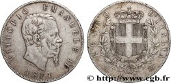 ITALIE 5 Lire Victor Emmanuel II 1871 Milan