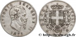 ITALIE 5 Lire Victor Emmanuel II 1871 Milan