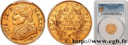 ITALIE - ÉTATS DU PAPE - PIE IX (Jean-Marie Mastai Ferretti) 10 Lire an XIV 1869 Rome