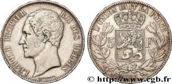 BELGIQUE 5 Francs Léopold Ier tête nue 1851 