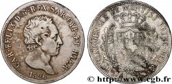 ITALY - KINGDOM OF SARDINIA 5 Lire Charles Félix, roi de Sardaigne 1826 Turin