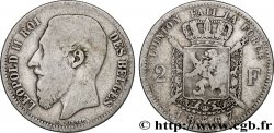 BELGIQUE 2 Francs Léopold II légende française 1867 