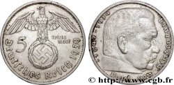 ALLEMAGNE 5 Reichsmark aigle / Maréchal Paul von Hindenburg 1939 Vienne