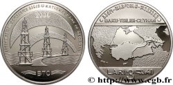 GEORGIA 3 Lari Proof oléoduc Bakou - Tbilissi - Ceyhan : carte / 3 puits de pétrole 2006 Mennica Polska