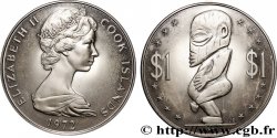 ÎLES COOK  1 Dollar Elisabeth II / statue de Tangaroa, Dieu de la création 1972 