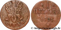GERMANY - FRANKFURT FREE CITY 1 Heller 1821 Francfort VF 