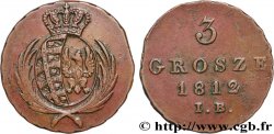 POLAND - GRAND-DUCHY OF WARSAW - FRENCH OCCUPATION OF DANZIG 3 grosze 1812 