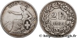 SUISSE 2 Francs Helvetia 1860 Berne