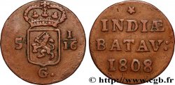 NETHERLANDS INDIES 5 1/16 Gulden (1 Duit) 1808 Enkhuizen