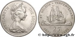 SAINTE HÉLÈNE 25 Pence Elisabeth II / tricentenaire de la colonie 1973 