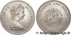 ROYAUME-UNI 25 New Pence (1 Crown) 25e anniversaire de mariage d’Elisabeth II 1972 