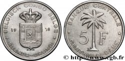 CONGO BELGE 5 Francs Banque Centrale Congo Belge-Ruanda-Urundi 1958 