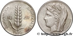 GRÈCE 10 Drachmes épi / Déesse Démeter 1930 Londres