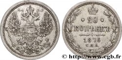 RUSSIA 20 Kopecks aigle bicéphale 1876 Saint-Petersbourg