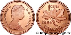 CANADA 1 Cent Proof Elisabeth II / feuilles d’érable 1986 