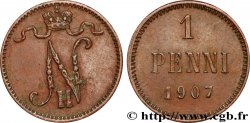 FINLANDE 1 Penni monogramme Tsar Nicolas II 1907 