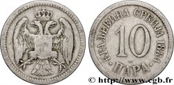 SERBIE 10 Para aigle bicéphale 1884 Birmingham TB 