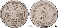 SERBIA 5 Para aigle bicéphale 1904 Paris VF 