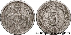 SERBIA 5 Para aigle bicéphale 1904 Paris MBC 