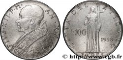 VATIKANSTAAT UND KIRCHENSTAAT 100 Lire Pie XII an XX 1958 Rome fVZ 