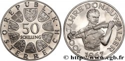 AUSTRIA 50 Schilling Proof 100e anniversaire de la Valse du Danube Bleu par Johann Strauss 1967 