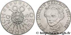 AUTRICHE 100 Schilling 175e anniversaire de la naissance de Johann Nestroy, comédien et dramaturge viennois 1976 monnaie nettoyée