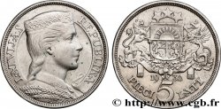 LATVIA 5 Lati 1932 
