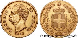 OR, PALLADIUM ET PLATINE INVESTISSEMENT 20 Lire Umberto Ier 1882 Rome