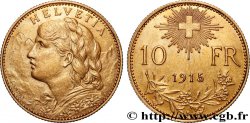 GOLD-, PALLADIUM- UND PLATIN-INVESTITIONEN 10 Francs  Vreneli  1915 Berne  fVZ 