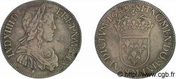 LOUIS XIV  THE SUN KING  Demi-écu à la mèche longue 1649 Toulouse fSS/SS